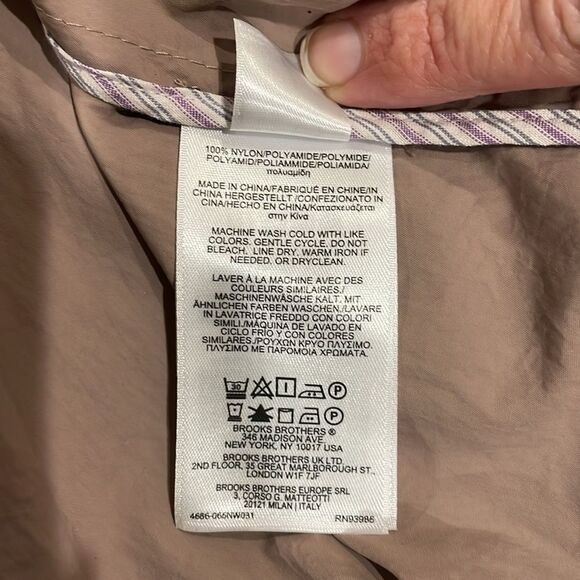 NEW! Brooks Brothers Women's Lightweight Water Repellant Trench Coat - 2 - $348 - Picture 6 of 11